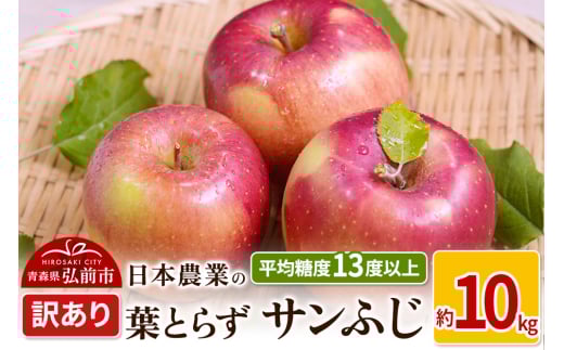 りんご 【先行受付】平均糖度13度以上！ 葉とらずサンふじ 約10kg 訳あり 685803 - 青森県弘前市