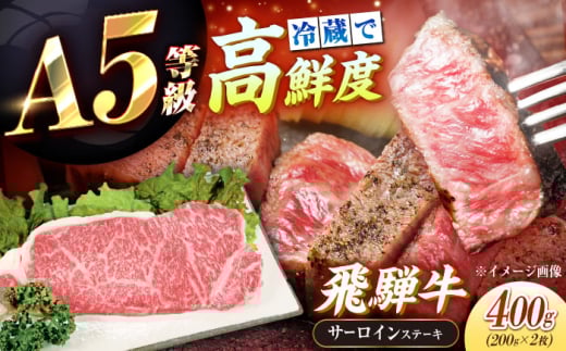 【チルド（冷蔵）発送！】 「飛騨牛」 A5等級 サーロインステーキ 200g×2枚 / 牛肉 焼肉 鉄板焼き 網焼き BBQ / 恵那市 / 東美濃農業協同組合 [AUFX011]