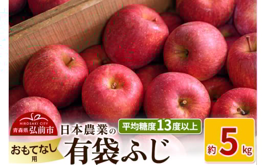 りんご 【先行受付】平均糖度13度以上！ 有袋ふじ 約5kg おもてなし用 CA貯蔵 クール便 2132125 - 青森県弘前市