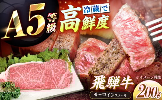 【チルド（冷蔵）発送！】 「飛騨牛」 A5等級 サーロインステーキ 200g / 牛肉 焼肉 鉄板焼き 網焼き BBQ / 恵那市 / 東美濃農業協同組合 [AUFX010]