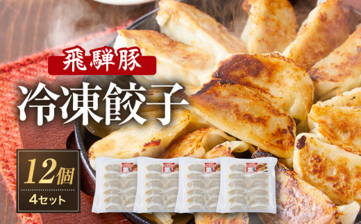 飛騨豚餃子12個入り×4セット（簡易包装）| おいしい焼き方説明書付き 自宅使いに最適 肉 食品 人気 便利 飛騨高山 餃子工房らん NL005 2070915 - 岐阜県高山市
