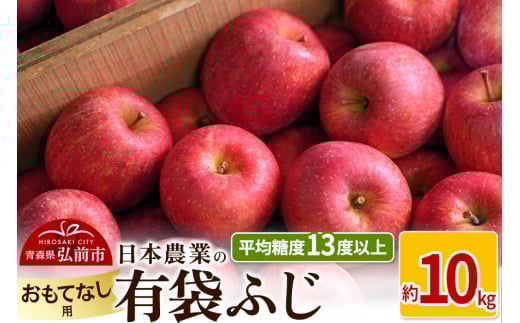 りんご 【先行受付】平均糖度13度以上！ 有袋ふじ 約10kg おもてなし用 CA貯蔵 クール便 2132126 - 青森県弘前市