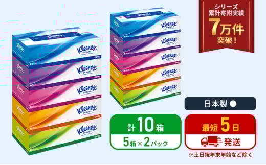 ティッシュ クリネックス ティシュー 5箱入×2パック ティッシュペーパー セット 柔らかい 節約 日用品 日用雑貨 消耗品 備蓄 備蓄品 備蓄用 防災 災害 ボックスティッシュ テッシュ ペーパー ローリングストック 宮城 岩沼市 [№5704-1034] 2134238 - 宮城県岩沼市