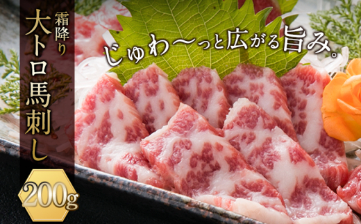 馬刺し 霜降り 大トロ 馬刺し 200g 長洲町L（桜屋）《30日以内に出荷予定(土日祝除く)》馬刺し 熊本 長洲町 大トロ 馬肉 霜降り