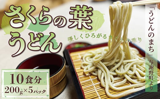 さくらの葉うどん 1kg(200g×5パック) 桜の香りが広がる緑の生うどん。お祝いやギフトにも【1551514】 2047039 - 京都府与謝野町