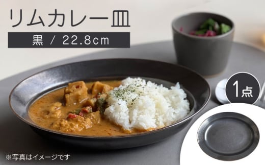 [瀬戸焼]リムカレー皿(黒)[株式会社カネ三商店] / 皿 食器 カレー皿 ギフト プレゼント / 瀬戸市 [BBDD003]