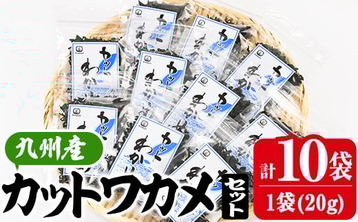 九州産 カットわかめ (計10袋・1袋20g入) 海藻 わかめ 味噌汁 みそ汁 サラダ 酢の物 スープ 国産 九州産 常温 大分県 佐伯市[CW12][(株)山忠]