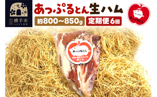 《定期便6ヶ月》秋田県横手市産 あっぷるとん 長期熟成生ハムブロック 約800～850g