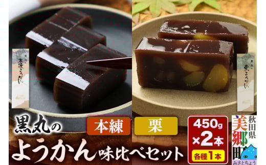 ようかん味比べセット（本練・栗）各1本（450g×2本）ゆうパケット
