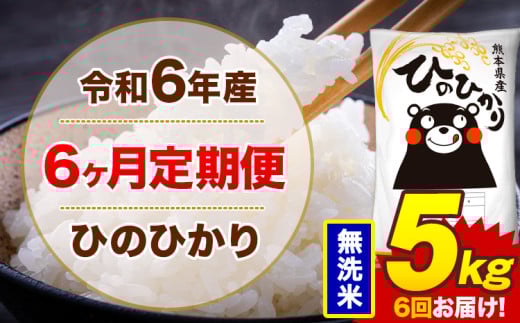 【6ヶ月定期便】令和6年産 無洗米 5kg 米 ひのひかり《お申込み月の翌月から出荷開始》熊本県 菊池市 国産 熊本県産 白米 精米 無洗米 送料無料 ヒノヒカリ こめ お米  2143592 - 熊本県菊池市
