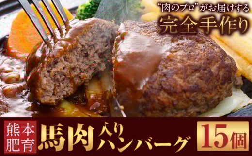 馬肉入り手作りハンバーグ(約150g×15個) 《45日以内に出荷予定(土日祝除く)》 馬肉ハンバーグ　肉の宮本