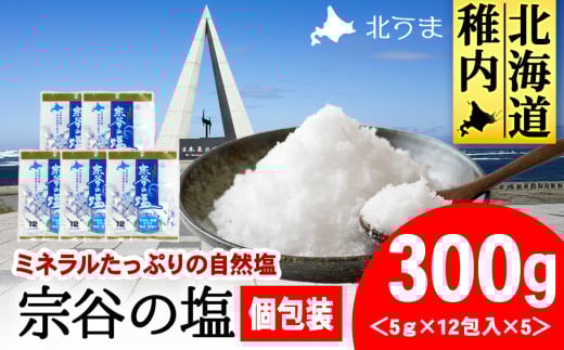 稚内ブランド認定品 宗谷の塩5g×12パック入り5袋