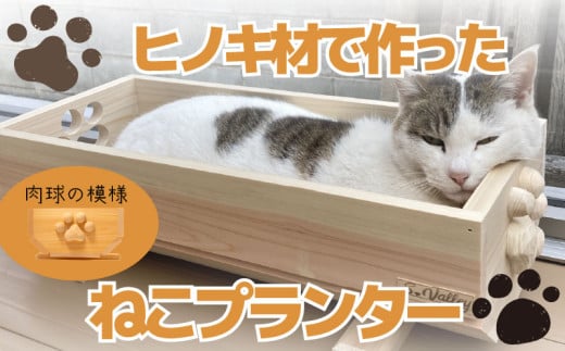 [小サイズ]ねこ 桧 プランター 木製プランター 猫 プランター 小物入れ セット 手 (正面) の 模様 サイズ 小 寄せ植え 室内 屋内 室内用 猫のベッド 木製 プランター ペットベッド 猫ベッド 鉢カバー 木 長方形 ひのき おしゃれ かわいい ガーデニング ガーデニング雑貨 園芸 滋賀県 竜王町