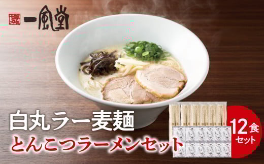 一風堂白丸ラー麦麺セット（12食） ラーメン 博多 福岡 とんこつ ラー麦 麺 セット