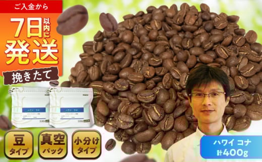 【お中元対象】ハワイ・コナ　コーヒー豆　200g×2個(豆のまま発送)  / コーヒー  ドリップ  豆 / 瀬戸市 / Ｃｏｆｆｅｅ　ＳＡＫＵＲＡ [BBAB007-1]