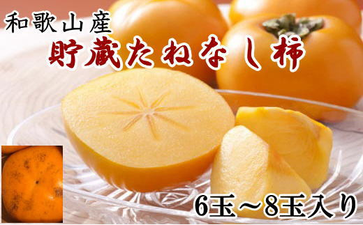  和歌山県産 貯蔵たねなし柿化粧箱入り（6玉～8玉入り） ※2025年12月中旬～2026年1月中旬頃に順次発送 | 果物 フルーツ かき 旬【tec941A】  1217319 - 和歌山県太地町