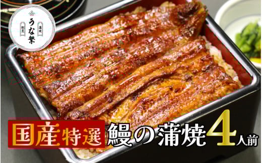 蒲焼 割烹 うな繁 鰻 蒲焼 4 人前 国産 特選 うなぎ 真空パック 父の日 丑の日 土用 ギフト 小分け 静岡 ふるさと 個包装 unagi 送料無料
