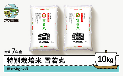 新米 米  令和7年産 米 雪若丸 10㎏ 2025年12月下旬発送 大石田町産 特別栽培米 精米 ja-yusxa10-12s 403062 - 山形県大石田町