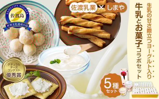 佐渡乳業　牛乳とお菓子コラボセット５種　 930940 - 新潟県佐渡市