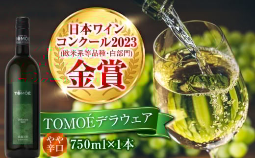 TOMOEデラウェア 白ワイン やや辛口 750ml 12.5％ ワイン 受賞 飲み比べ 受賞 飲み比べ ワインセット ギフト 三次市/広島三次ワイナリー[APAZ001] 2135184 - 広島県三次市