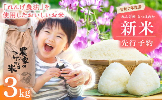 【先行予約】令和7年度新米 れんげ米 なつほのか 3kg【ふきの陶】 [NF18] 2116555 - 長崎県波佐見町