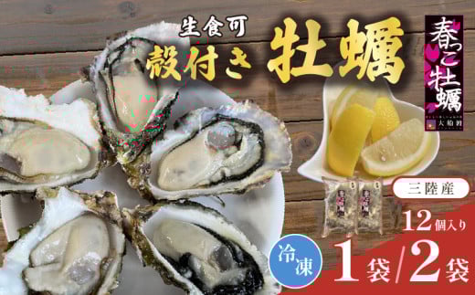 [ 数量限定 ]殻付き 春っこ 牡蠣 選べる容量 1袋(12個入) 2袋(12個入×2) 生食用 冷凍 数量限定