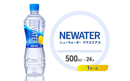 アクエリアス ニューウォーター 500ml PET【コカ・コーラ】ペットボトル 1ケース(24本) スポーツドリンク スポドリ カロリーゼロ 熱中症対策 水分補給 清涼飲料水 宮崎県 えびの市 送料無料