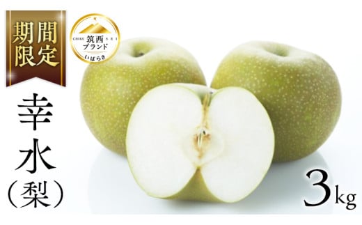 【 JA 北つくば 】 筑西ブランド 認証品 幸水 ( 梨 ) 3kg 2025年産 先行予約 梨 果物 フルーツ なし ナシ 和梨 くだもの デザート 茨城 [AE053ci]