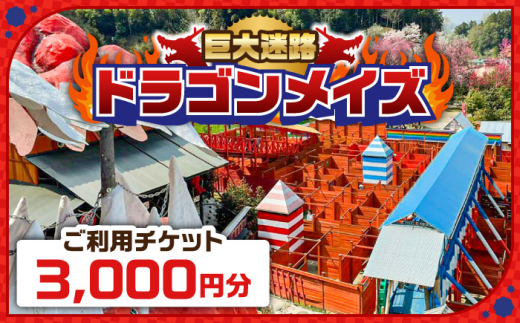 「心の駅　陽だまりの丘」 巨大迷路 ドラゴンメイズで使えるチケット 3000円分 迷路 観光  島根県雲南市/株式会社　丸隆 [AIAZ001]