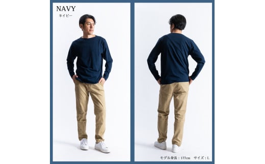 メンズ 長袖ボートネックTシャツ(FL22FW-004M)ネイビー[サイズ選択可]| メンズ シャツ 長袖シャツメンズ ファッション シャツ メンズ シャツ メンズ 長袖シャツ