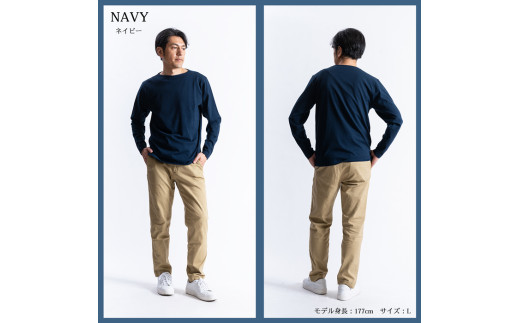 メンズ　長袖ボートネックTシャツ（FL22FＷ-004M）ネイビー【XLサイズ】】| メンズ シャツ 長袖シャツメンズ ファッション シャツ メンズ シャツ メンズ 長袖シャツ  596283 - 愛媛県松山市