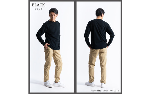 メンズ　長袖ボートネックTシャツ（FL22FＷ-004M）ブラック 黒【XLサイズ】| メンズ シャツ 長袖シャツメンズ ファッション シャツ メンズ シャツ メンズ 長袖シャツ  596286 - 愛媛県松山市