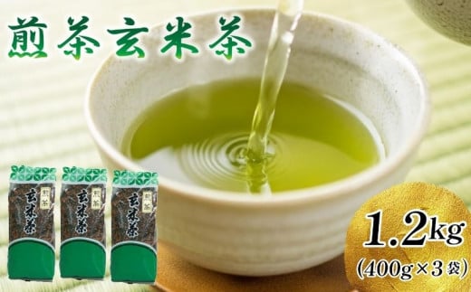 宇治茶 玄米煎茶 1.2kg(400g×3本) 緑茶 煎茶 玄米 玄米茶 宇治 お茶 日本茶 国産 飲料 高級 京都府 京都 井手町 贈答
