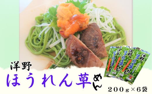 洋野ほうれん草めん200g×6袋