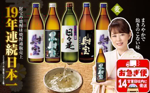 鹿児島県垂水市のふるさと納税 A1-22496／麦焼酎 飲み比べセット 5合瓶 4種5本セット