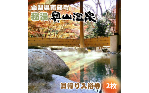 山梨県南部町秘湯「奥山温泉」日帰り入浴券(1名様分)＜2枚＞【1619538】