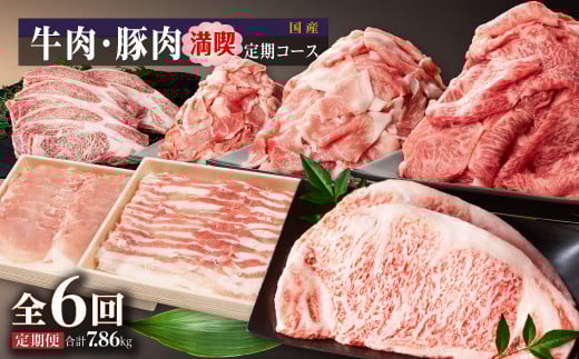 牛肉・豚肉満喫定期コース(毎月1回お届け)x全6回 2139028 - 鹿児島県大崎町