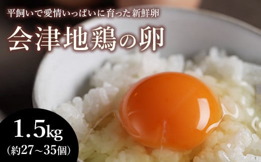 33-P　平飼い会津地鶏の卵 1.5kg（約27～35個）（月2回便・15日置き） ※沖縄・離島への配送不可 ※2023年11月頃より順次発送予定