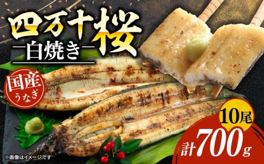 極上国産うなぎ四万十桜　白焼き約140g✕10尾 | うなぎ 鰻 白焼き 国産 四万十鰻 ウナギ 蒲焼き 調理済み タレ付き ギフト（お歳暮/お正月）高級 お取り寄せ グルメ ウナギ 食べ比べ 冷凍 2058314 - 高知県南国市