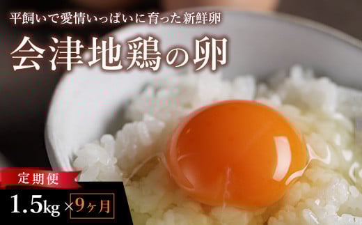 33-S　【9か月定期便】平飼い会津地鶏の卵 1.5kg（約27～35個）（月2回便・15日置き） ※沖縄・離島への配送不可 ※2023年11月頃より順次発送予定