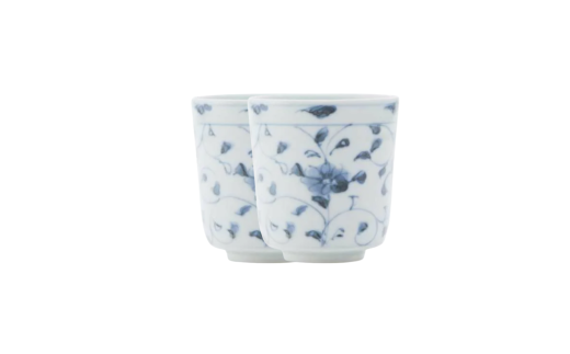 岡晋吾 ろくろ目湯呑 染付万暦 2点 ARITA PORCELAIN LAB(アリタポーセリンラボ)