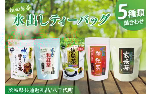 【茨城県共通返礼品/八千代町】水出しティーバッグ5種詰め合わせ【お徳用猿島茶 水出しほうじ茶 水出し玄米茶 水出し和紅茶 水出し和紅茶(ステビア入り)】(79-04)