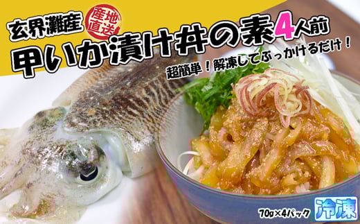 玄界灘産 甲いか漬け丼の素4人前(70g×4P)★1人前ずつ個包装[G0165]