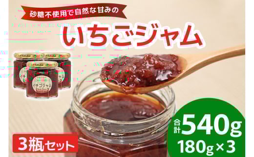 和田農園 イチゴジャム 3瓶セット｜いちご 苺 ジャム 直送 フルーツ 砂糖不使用 印西 千葉 [0488]