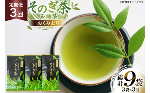 茶 お茶 緑茶 定期便 毎月 そのぎ茶 おくみどり 100g 3袋 3回 総計9袋 [月香園製茶 長崎県 東彼杵町 hs42bag260011] 日本茶 茶葉 ちゃ りょくちゃ 彼杵茶 全国茶品評会 産地賞 受賞 2146182 - 長崎県東彼杵町