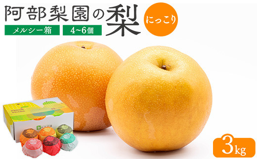【糖度保証】阿部梨園の梨（3kg　メルシー箱）にっこり　※離島への配送不可　※2025年10月上旬～10月下旬頃に順次発送予定