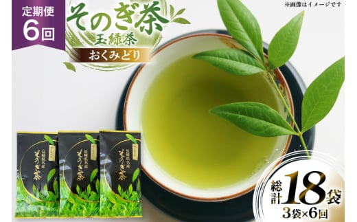 茶 お茶 緑茶 定期便 毎月 そのぎ茶 おくみどり 100g 3袋 6回 総計18袋 [月香園製茶 長崎県 東彼杵町 hs42bag260012] 日本茶 茶葉 ちゃ りょくちゃ 彼杵茶 全国茶品評会 産地賞 受賞 2146183 - 長崎県東彼杵町