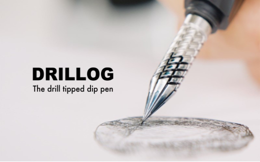 [№5308-0516]筆記具 金属つけペン DRILLOG ペン軸 クラシカル2マテリアルアルミ （ノクターンブルー） チタン ペン先 ショート メタル0.8mm付き