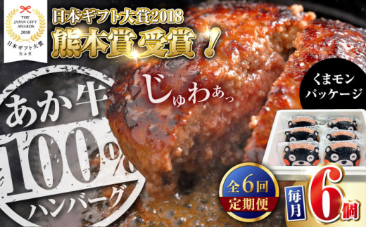 【全6回定期便】くまモンあか牛ハンバーグセット 120g×6個【有限会社 三協畜産】 [YCG183] 2139670 - 熊本県山都町