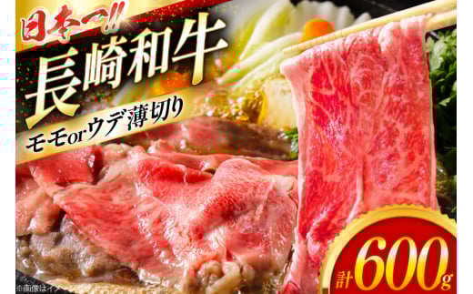 和牛 赤身 薄切り 長崎和牛 モモorウデ薄切り 600g [大川ストアー 長崎県 東彼杵町 hs42bag580061] すき焼き 肉 赤身切り落とし 2146224 - 長崎県東彼杵町